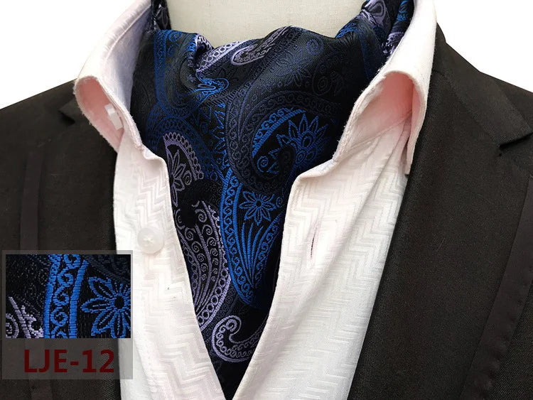 Factory wholesale men's scarf new cashew flower jacquard polyester British suit shirt collar scarf business scarf
