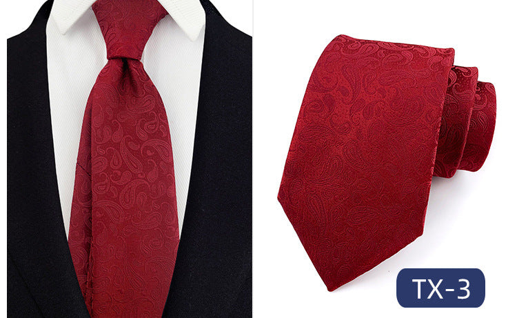 in stock wholesale men's tie jacquard yarn-dyed fabric small floral pattern business casual wedding groom tie