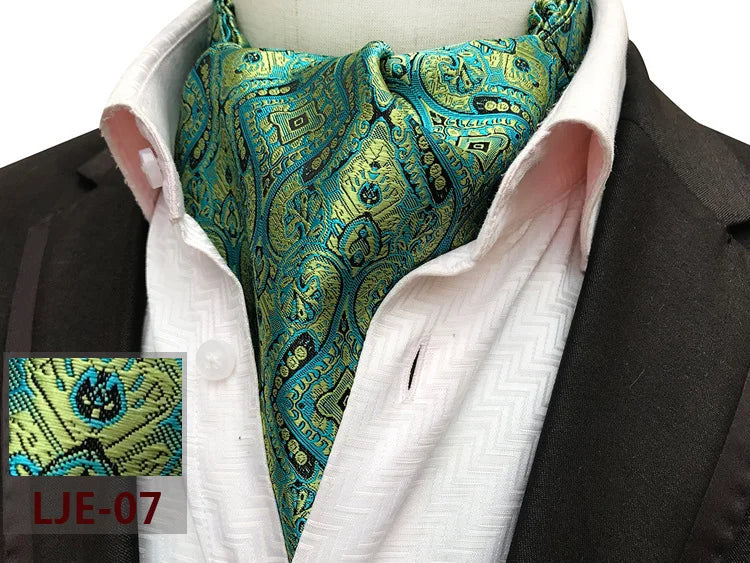 Factory wholesale men's scarf new cashew flower jacquard polyester British suit shirt collar scarf business scarf