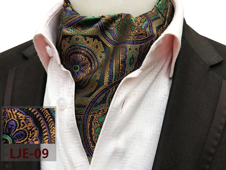 Factory wholesale men's scarf new cashew flower jacquard polyester British suit shirt collar scarf business scarf