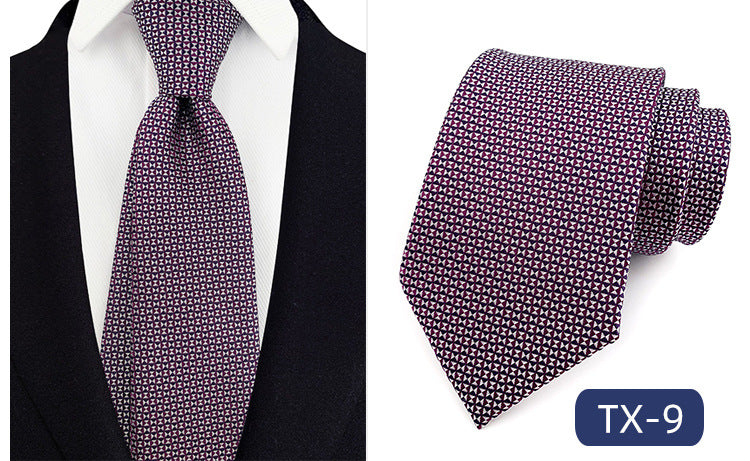 in stock wholesale men's tie jacquard yarn-dyed fabric small floral pattern business casual wedding groom tie