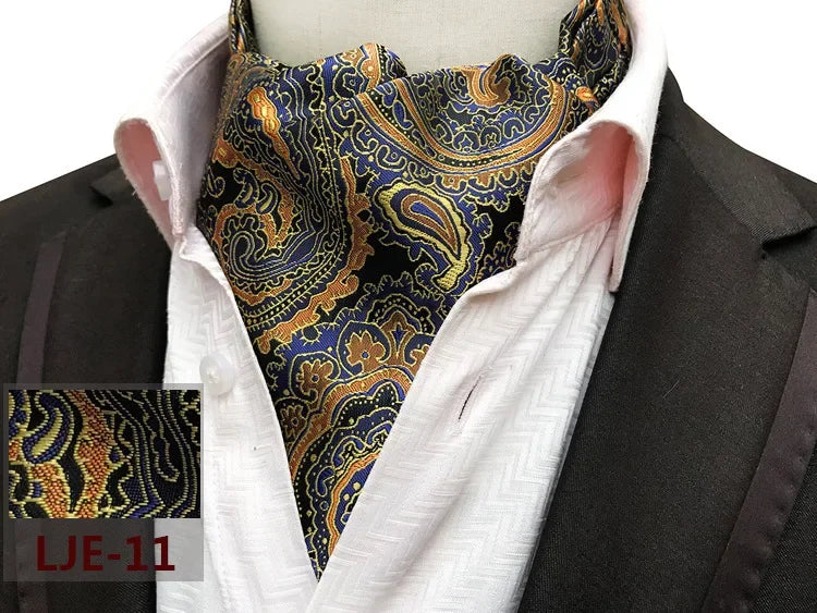 Factory wholesale men's scarf new cashew flower jacquard polyester British suit shirt collar scarf business scarf