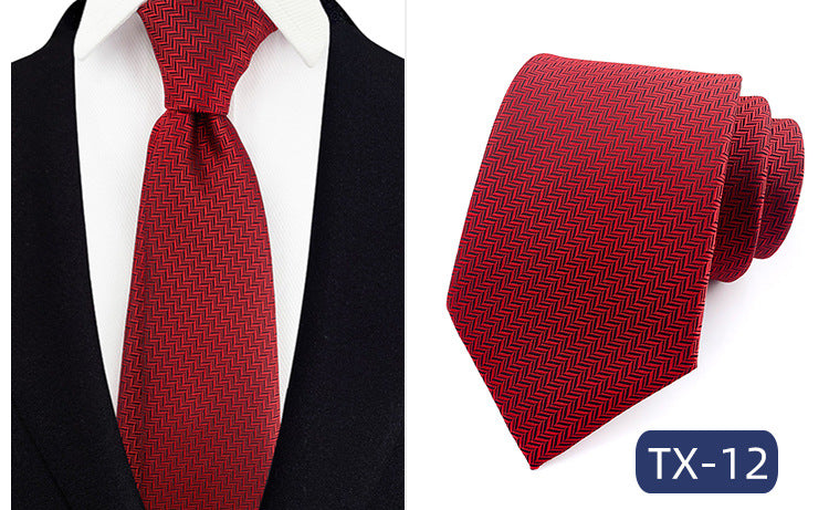 in stock wholesale men's tie jacquard yarn-dyed fabric small floral pattern business casual wedding groom tie