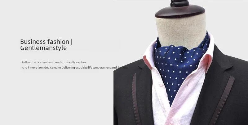 Factory wholesale men's scarf new cashew flower jacquard polyester British suit shirt collar scarf business scarf