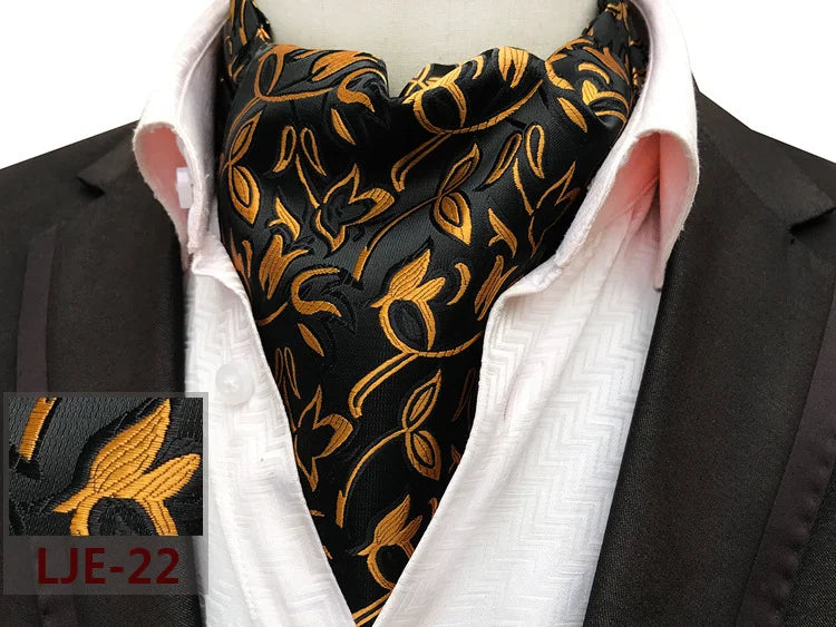 Factory wholesale men's scarf new cashew flower jacquard polyester British suit shirt collar scarf business scarf