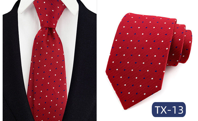in stock wholesale men's tie jacquard yarn-dyed fabric small floral pattern business casual wedding groom tie