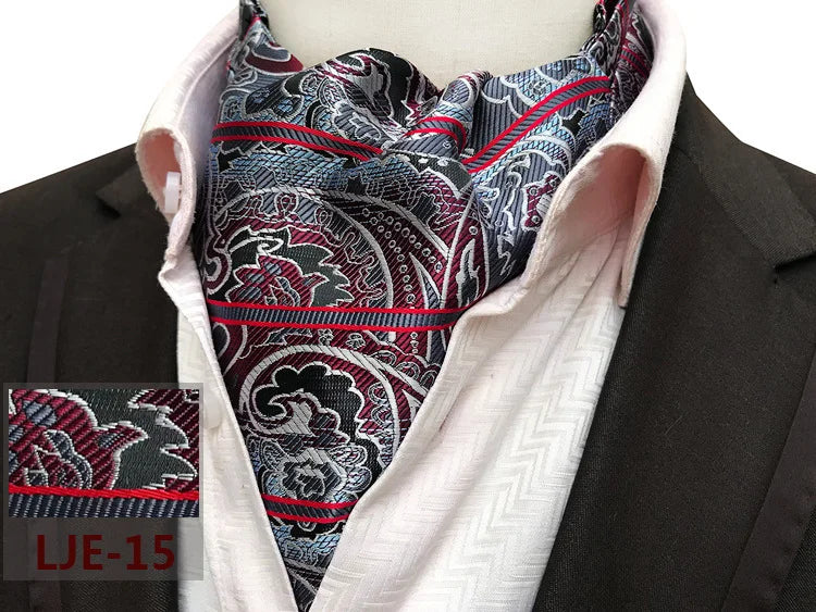 Factory wholesale men's scarf new cashew flower jacquard polyester British suit shirt collar scarf business scarf