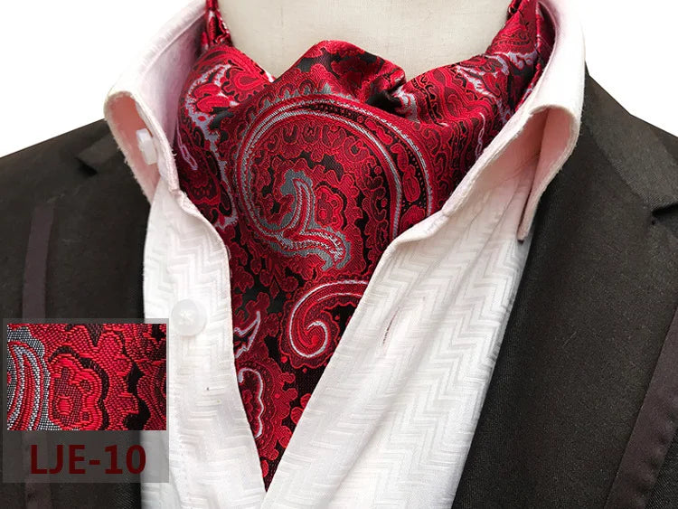 Factory wholesale men's scarf new cashew flower jacquard polyester British suit shirt collar scarf business scarf