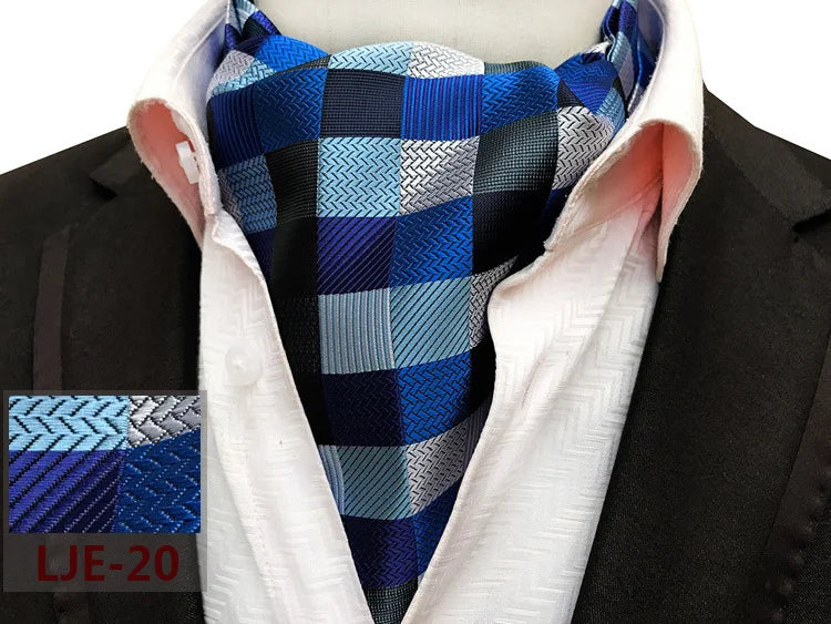 Factory wholesale men's scarf new cashew flower jacquard polyester British suit shirt collar scarf business scarf
